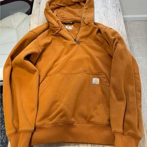 Carhartt Rust Half-Zip Hoodie Rain Defender